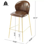 Tabouret de bar contemporain Christopher Knight Home Valeska rembourré avec pieds en métal doré (lot de 2)