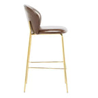 Tabouret de bar contemporain Christopher Knight Home Valeska rembourré avec pieds en métal doré (lot de 2)