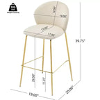 Tabouret de bar contemporain Christopher Knight Home Valeska rembourré avec pieds en métal doré (lot de 2)