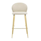 Tabouret de bar contemporain Christopher Knight Home Valeska rembourré avec pieds en métal doré (lot de 2)
