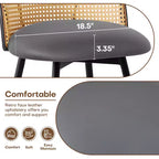 Tabourets de bar pivotants Bekrvio 26 Mid-Century Modern, lot de 2/3/4, chaises de bar rembourrées en similicuir avec dossier en rotin et pieds en métal pour comptoir de cuisine