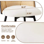 Tabourets de bar pivotants Bekrvio 26 Mid-Century Modern, lot de 2/3/4, chaises de bar rembourrées en similicuir avec dossier en rotin et pieds en métal pour comptoir de cuisine