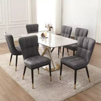 Bekrvio Lot de 6 chaises de salle à manger, modernes, rembourrées, en similicuir, avec haut dossier, pieds en métal, chaises de cuisine sans accoudoirs pour salon et salle à manger
