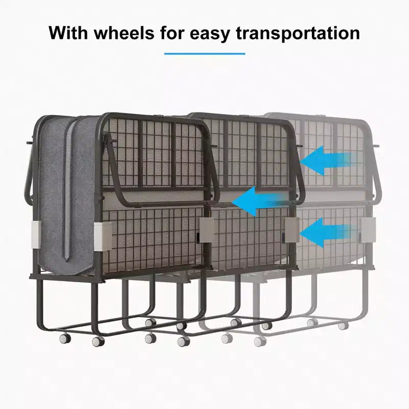 Mjkone Lit Pliant avec Matelas, Lit d'Appoint Portable, Lit de Camp, Lit d'Appoint Rembourré