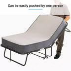 Mjkone Lit Pliant avec Matelas, Lit d'Appoint Portable, Lit de Camp, Lit d'Appoint Rembourré