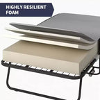 Mjkone Lit Pliant avec Matelas, Lit d'Appoint Portable, Lit de Camp, Lit d'Appoint Rembourré