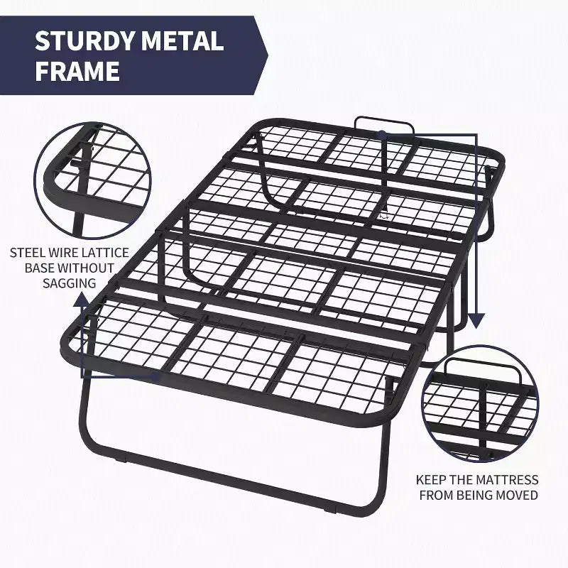 Mjkone Lit Pliant avec Matelas, Lit d'Appoint Portable, Lit de Camp, Lit d'Appoint Rembourré