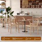 Lot de 2 chaises de salle à manger en rotin et métal Pexfix Nature