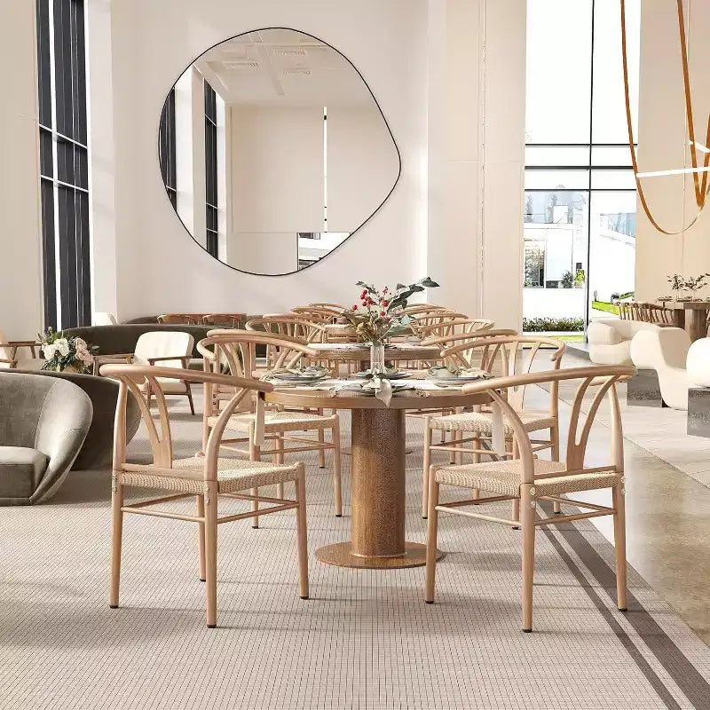 Lot de 2 chaises de salle à manger en rotin et métal Pexfix Nature