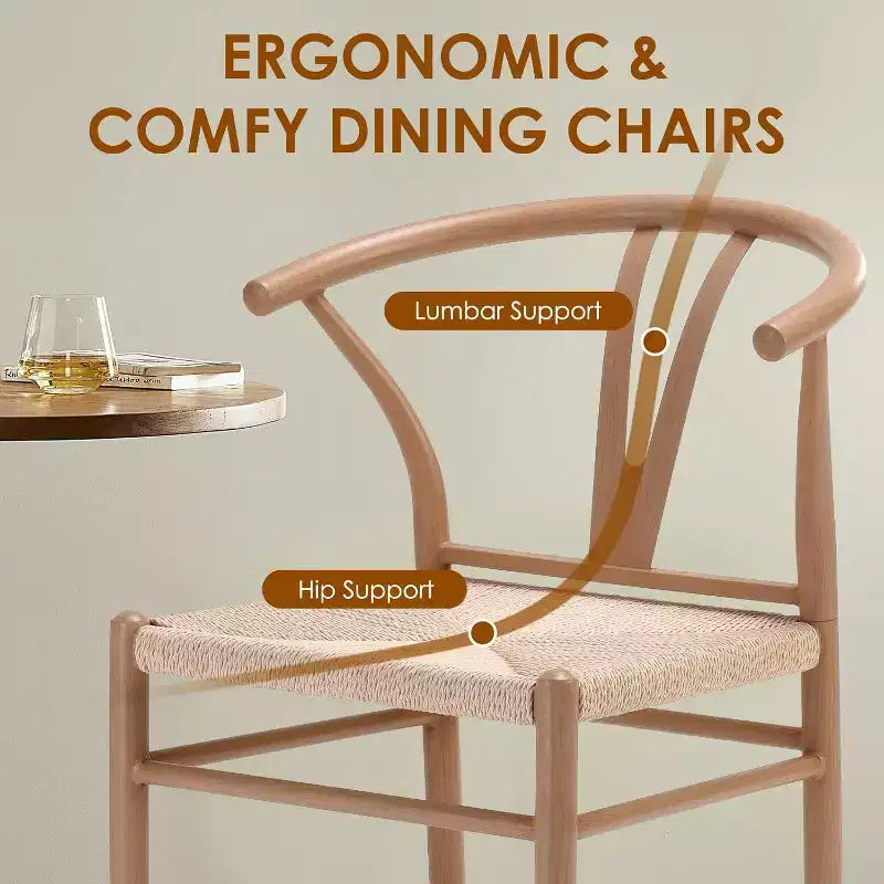 Lot de 2 chaises de salle à manger en rotin et métal Pexfix Nature