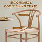 Lot de 2 chaises de salle à manger en rotin et métal Pexfix Nature