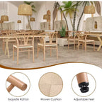 Lot de 2 chaises de salle à manger en rotin et métal Pexfix Nature