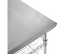 Chariot de travail utilitaire certifié NSF avec plateau en acier inoxydable Seville Classics