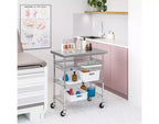 Chariot de travail utilitaire certifié NSF avec plateau en acier inoxydable Seville Classics