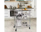 Chariot de travail utilitaire certifié NSF avec plateau en acier inoxydable Seville Classics