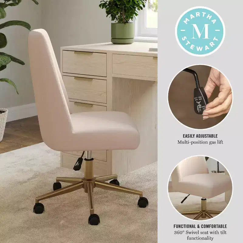 Chaise de bureau rembourrée Maeve Martha Stewart