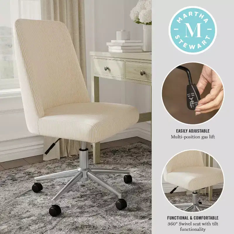 Chaise de bureau rembourrée Maeve Martha Stewart