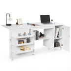 Table à coudre pliante Costway, étagères, meuble de rangement, chariot à roulettes, grand modèle
