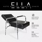 PureSana Chromium Ella Fauteuil de coiffure inclinable en vinyle, Fauteuil de séchoir professionnel Anastasia en vinyle, Noir