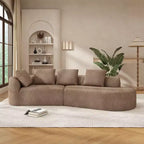 Canapé d'angle incurvé moderne Christopher Knight Home 116 avec éponge haute densité et 4 oreillers