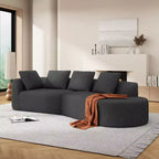 Canapé d'angle incurvé moderne Christopher Knight Home 116 avec éponge haute densité et 4 oreillers