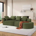 Canapé d'angle incurvé moderne Christopher Knight Home 116 avec éponge haute densité et 4 oreillers