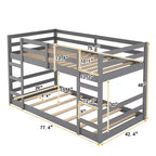 Lit superposé Whisen double sur double avec échelle, construction robuste