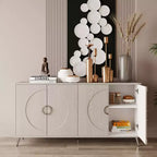 Buffet de salle à manger moderne en bois laqué 4 portes, armoire de rangement