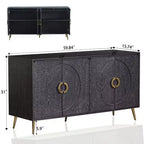 Buffet de salle à manger moderne en bois laqué 4 portes, armoire de rangement