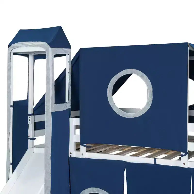 Lit mezzanine Whisen double avec tente et tour