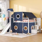 Lit mezzanine Whisen double avec tente et tour