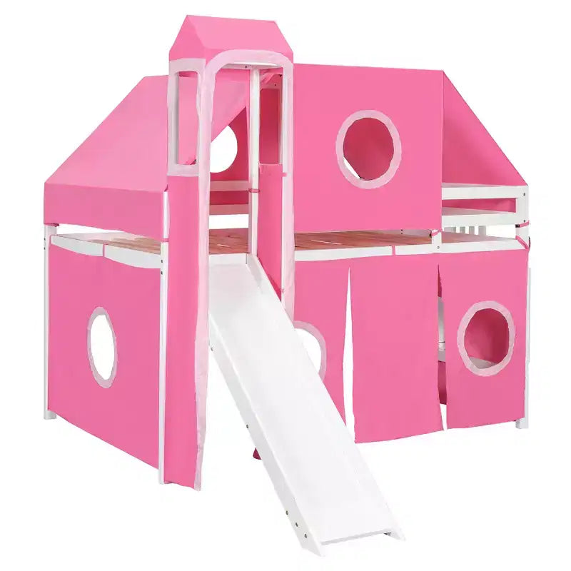 Lit mezzanine Whisen double avec tente et tour