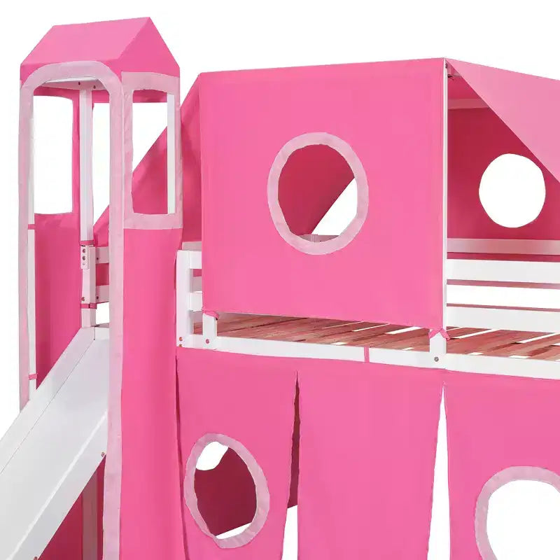 Lit mezzanine Whisen double avec tente et tour