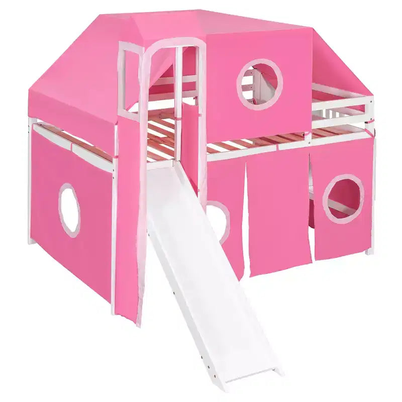 Lit mezzanine Whisen double avec tente et tour