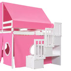 Lit mezzanine Whisen double avec tente et tour