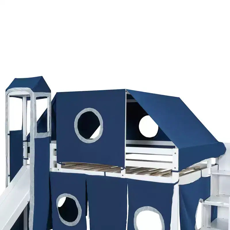 Lit mezzanine Whisen double avec tente et tour
