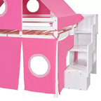 Lit mezzanine Whisen double avec tente et tour