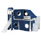 Lit mezzanine Whisen double avec tente et tour