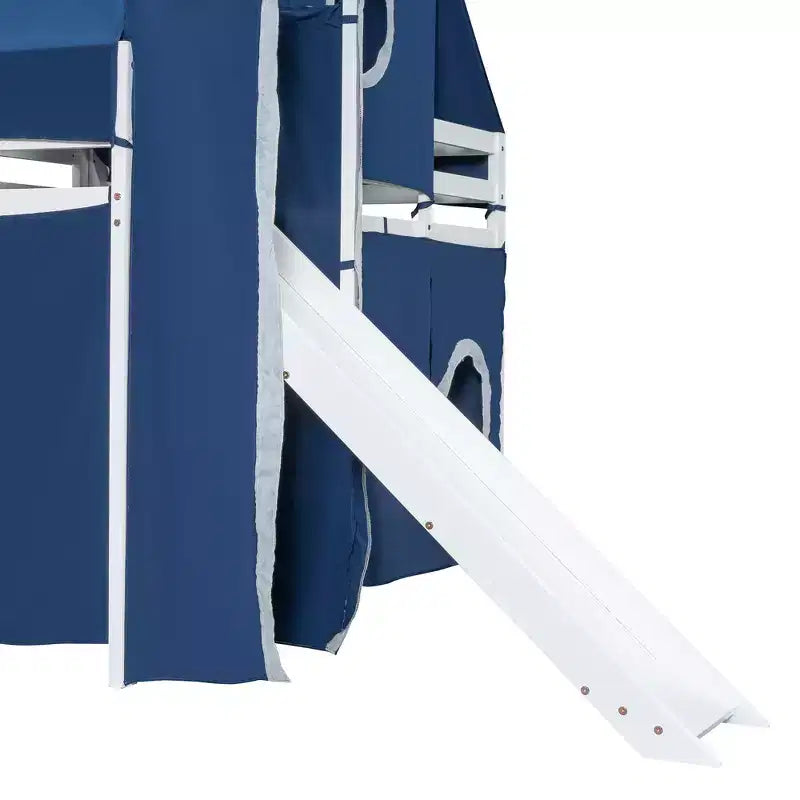 Lit mezzanine Whisen double avec tente et tour
