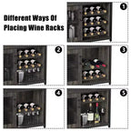 Cave à vin Whizmax avec grand espace de rangement et support amovible, petit buffet et meuble de rangement avec porte grillagée