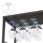 Cave à vin Whizmax avec grand espace de rangement et support amovible, petit buffet et meuble de rangement avec porte grillagée