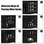 Cave à vin Whizmax avec grand espace de rangement et support amovible, petit buffet et meuble de rangement avec porte grillagée