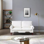 GDFStudio Sheila Linen Upholstery Sofa with Crystal button and Copper Nail