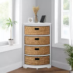 eHemco Hampton Meadows Table d'angle de rangement 4 niveaux avec 4 paniers en osier