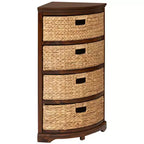 eHemco Hampton Meadows Table d'angle de rangement 4 niveaux avec 4 paniers en osier