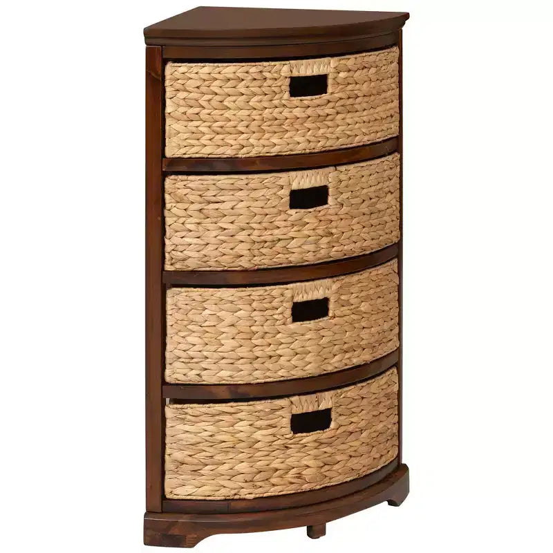 eHemco Hampton Meadows Table d'angle de rangement 4 niveaux avec 4 paniers en osier