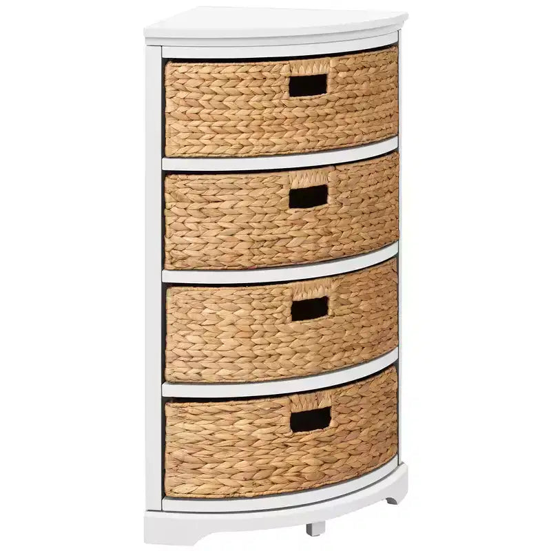 eHemco Hampton Meadows Table d'angle de rangement 4 niveaux avec 4 paniers en osier