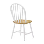 Chaise de salle à manger latérale Simple Relax (lot de 4) avec dossier à barreaux, finition naturelle et blanche