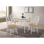 Chaise de salle à manger latérale Simple Relax (lot de 4) avec dossier à barreaux, finition naturelle et blanche