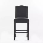 Lot de 2 tabourets de bar rembourrés, tabourets de comptoir, chaises de salle à manger, tabourets de cuisine de pub avec garniture cloutée, vintage et antique, gris/marron-ModernLuxe